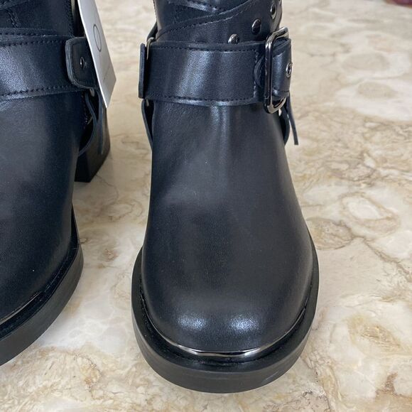 NWT Design Concept Studio Leather Studded Motorcycle Harness Boots - Picture 5 of 14